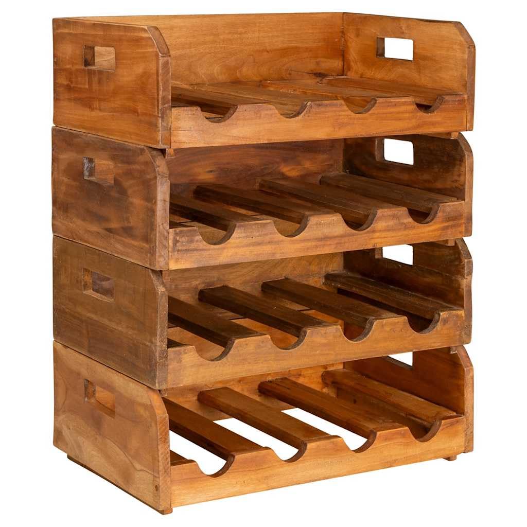 vidaXL 4X Weinregal Altholz 16 Flaschen Flaschenregal Weinständer Weinschrank