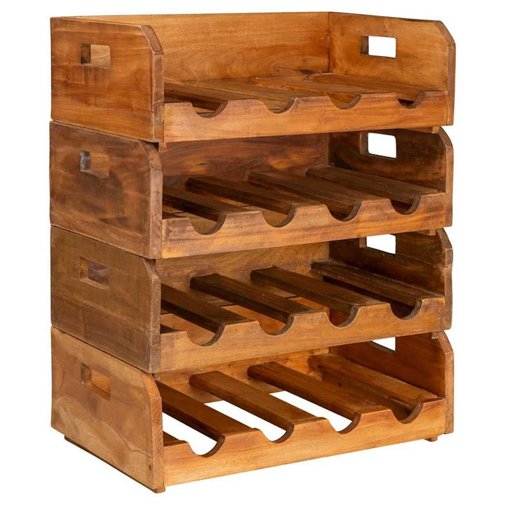 vidaXL 4X Weinregal Altholz 16 Flaschen Flaschenregal Weinständer Weinschrank