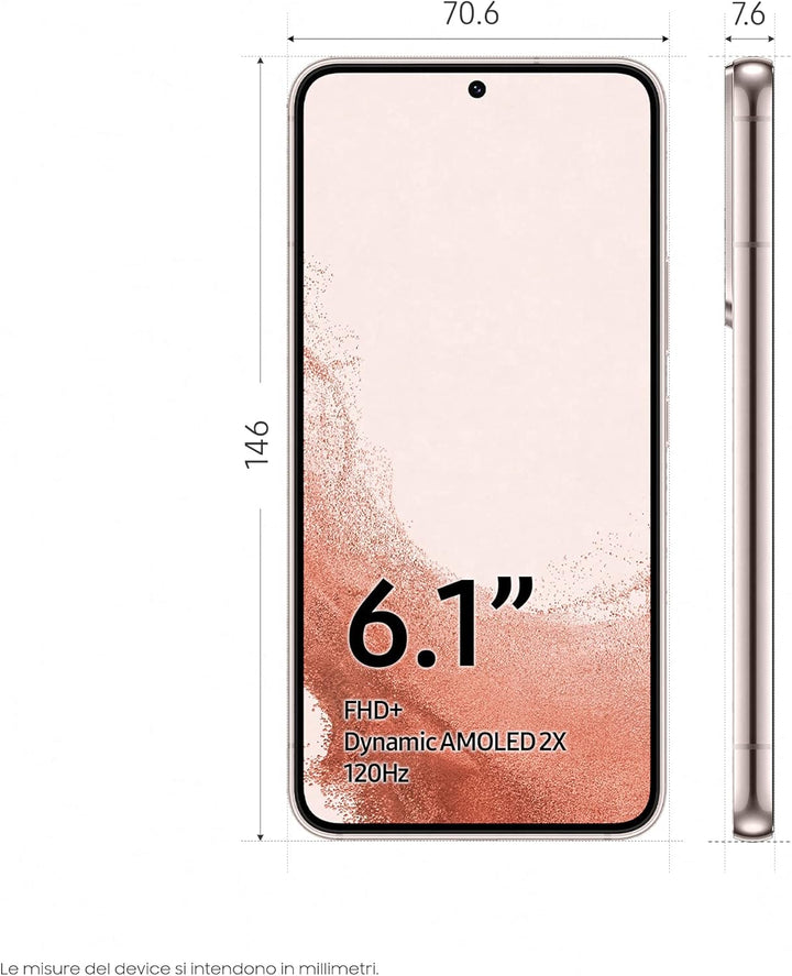 Samsung Sam Galaxy S22 EU-256-8-5G-pk/gd Galaxy S22 256/8GB pinkgold Entsperrt Rosa 256 GB, Entsperr