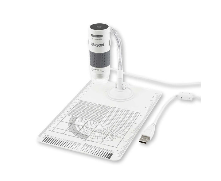 Carson eFlex 75x-300x USB Digitalmikroskop mit LED, Schwanenhals und Messplatte (MM-840), eFlex