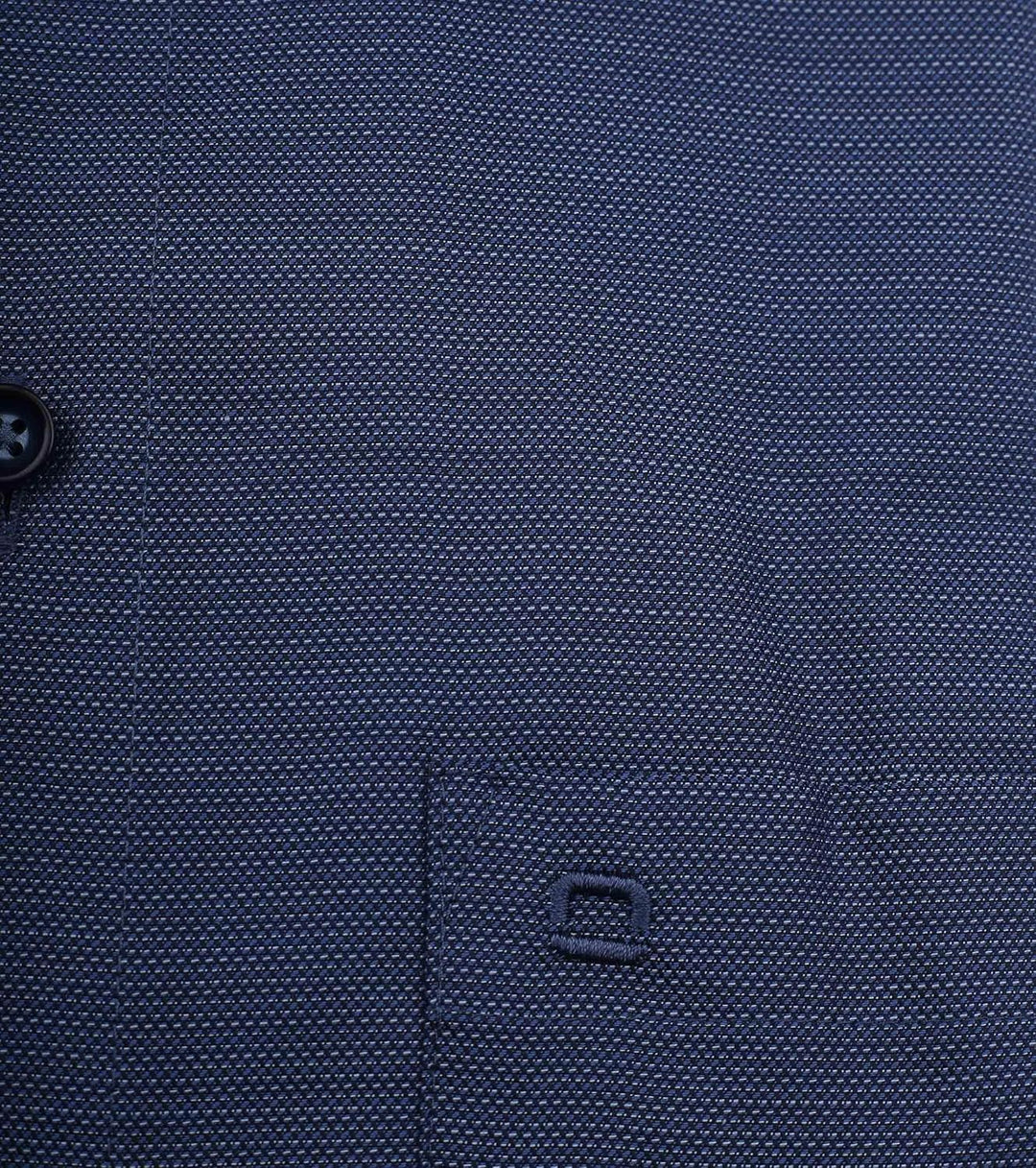 OLYMP Herren Businesshemd Langarm Luxor,Natté,modern fit,Global Kent 37 Marine 18, 37 Marine 18