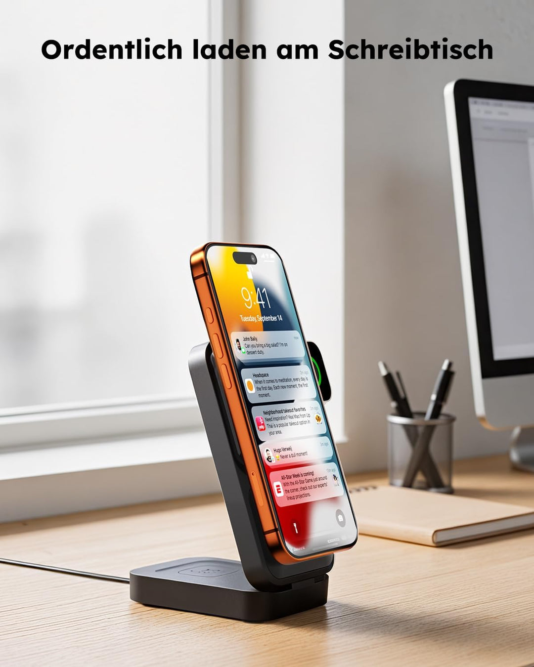 15W Magsafe Ladestation für Apple Watch und iPhone Faltbare mit Schnellladefunktion, 3 IN 1 Magsafe
