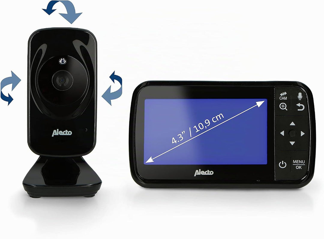 Alecto DVM149 Babyphone mit Kamera - Indoor Videobabyphone mit Bildschirmauflösung: 480x272 - Babyfo