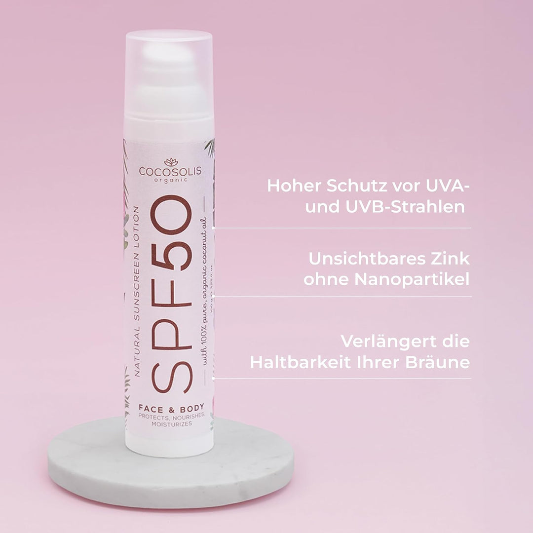 COCOSOLIS Sonnencreme SPF 50 - Feuchtigkeitsspender mit Sonnenschutz gegen UVA- und UVB-Strahlen - S