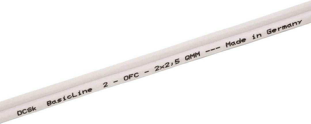 DCSk 30m - 2x2,5mm² Lautsprecherkabel weiss - OFC Kupferkabel für HiFi Audio - 99,99% Voll-Kupfer Bo