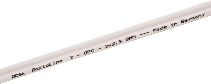 DCSk 10m - 2x2,5mm² Lautsprecherkabel weiss - OFC Kupferkabel für HiFi Audio - 99,99% Voll-Kupfer Bo