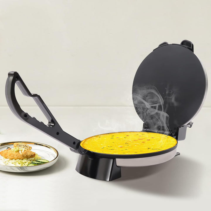 Roti Maker,1800W Elektrische Edelstahl Doppelseitige Heizung Tortilla Make,MAX Temperatur 200 °C ，An
