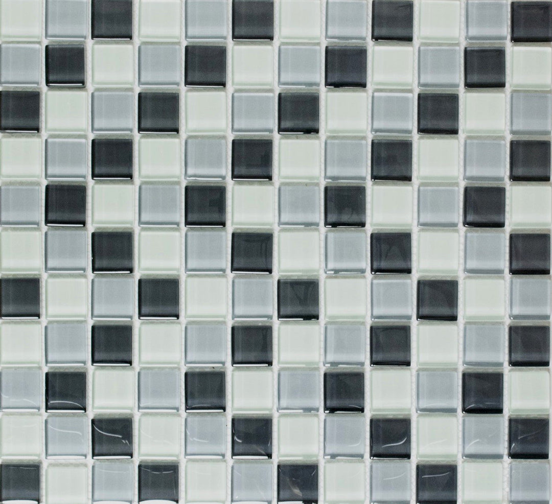 Mosaik Quadrat Crystal mix grau Glasmosaik Transluzent Transparent 3D Fliesenspiegel, Mosaikstein Fo
