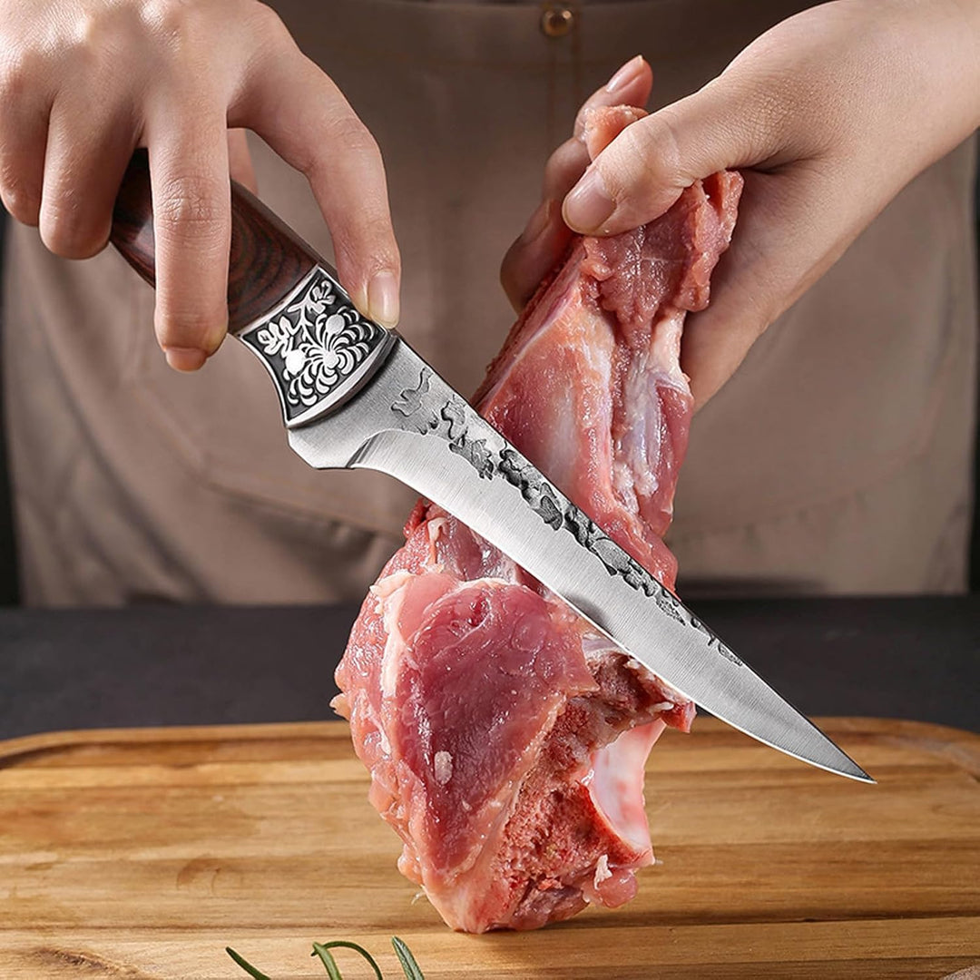 Fubinaty Ausbeinmesser japanische Kochmesser Hand geschmiedet Küchenmesser Full Tang High Carbon Ste