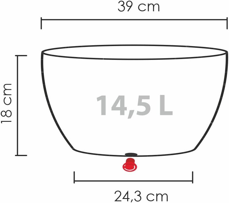 Scheurich Barceo Bowl 40, Pflanzschale/Blumentopf/Pflanzenschale, rund, Farbe: Stony Grey, hergestel