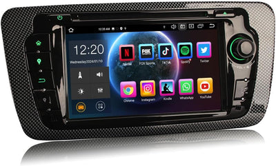 Erisin 8-Core Android 10 Autoradio für Seat Ibiza mit GPS Navigationsgerät, Multimedia, DVD-Player,