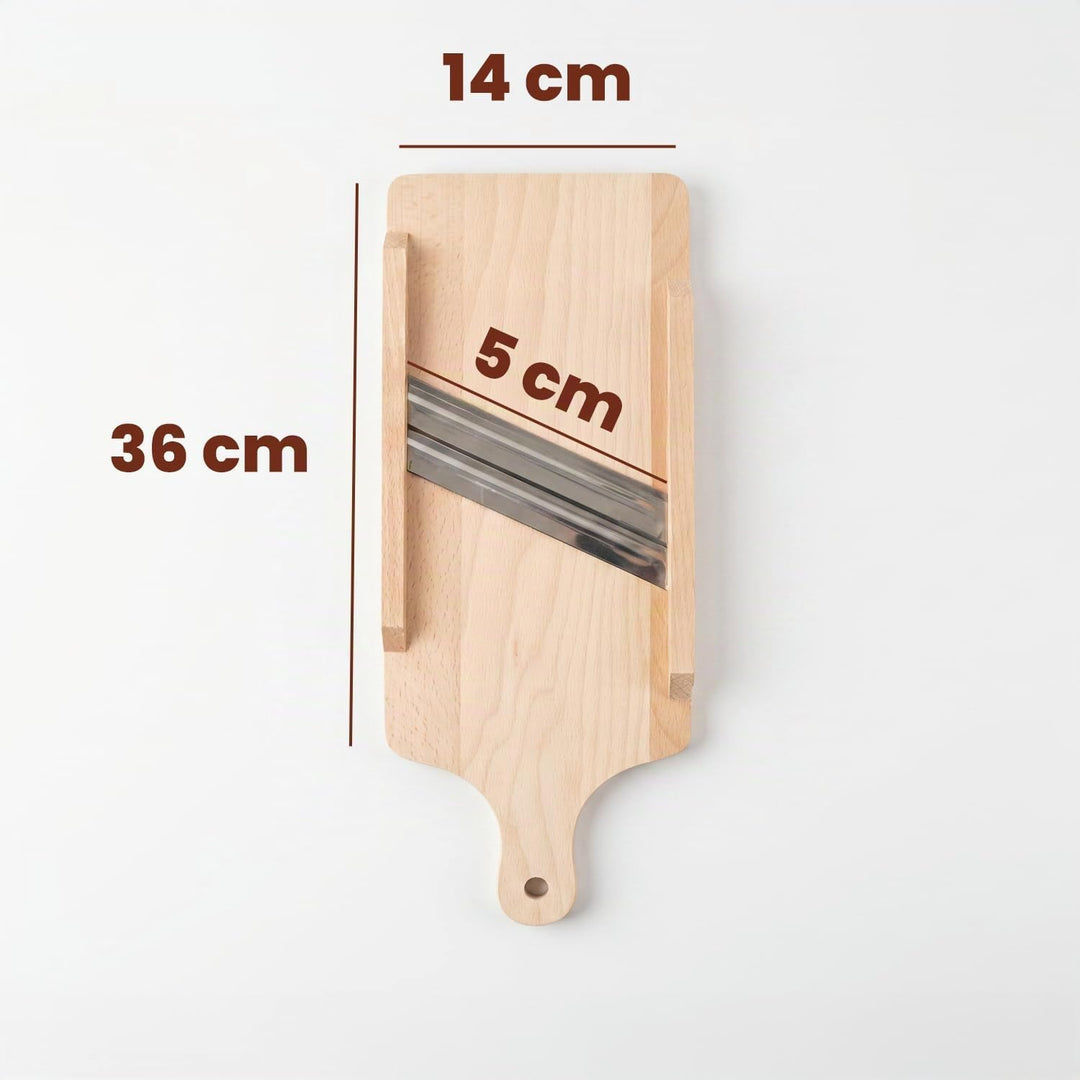 Krauthobel Holz mit 2-facher Klinge aus Edelstahl 36 x 14 x 3 cm | 36 x 14 x 3 cm, Massivholz, Mittl