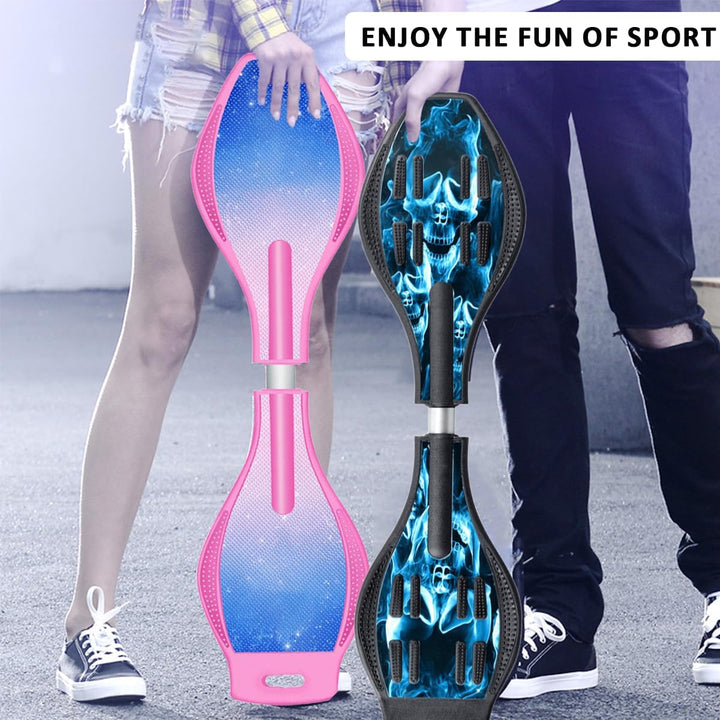 ERNAN Waveboard- Compact Lightweight Caster Board Kids/Teens. Waveboard Kinder Street Surfen Caster