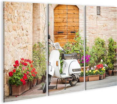 Bild auf Leinwand Eines Der Beliebtesten Verkehrsmittel In Italien Jahrgang Vespa Wandbild Poster Ku