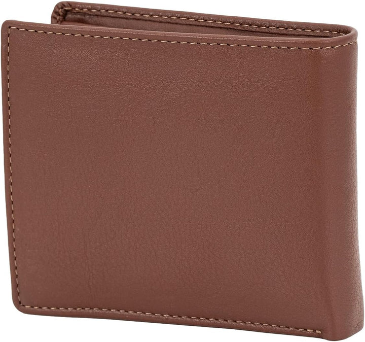 LINDENMANN Geldbörse Herren Portemonnaie Herren Leder, Rindleder matt, Cognac