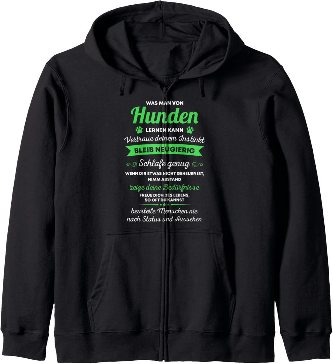 Hundebesitzer Geschenk Was Man von Hunden Lernen kann Spruch Kapuzenjacke