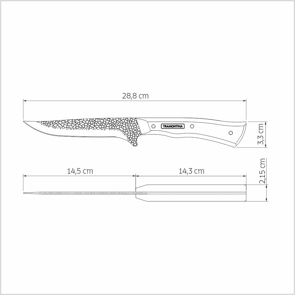Tramontina - Ausbeinmesser Nomade 14,5 cm Edelstahl gehämmert und Holz