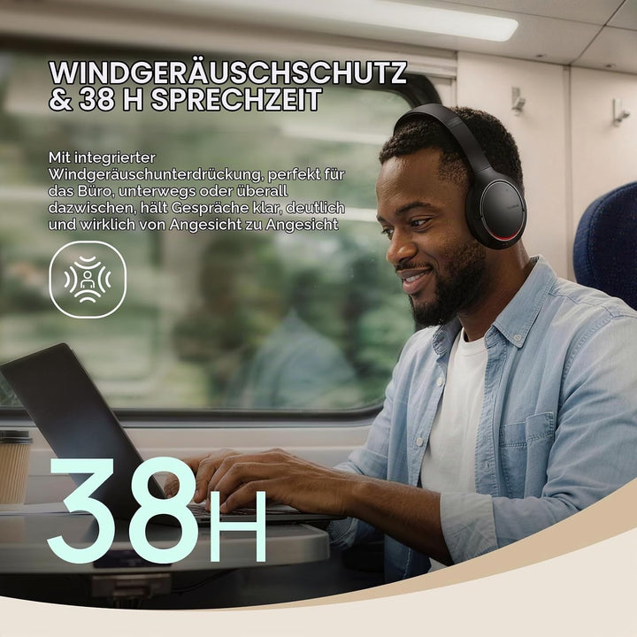 Yealink BH78 Bluetooth Headset mit Lärmschutz Mikrofon, Kopfhörer Over Ear für Homeoffice, Zoom/Team