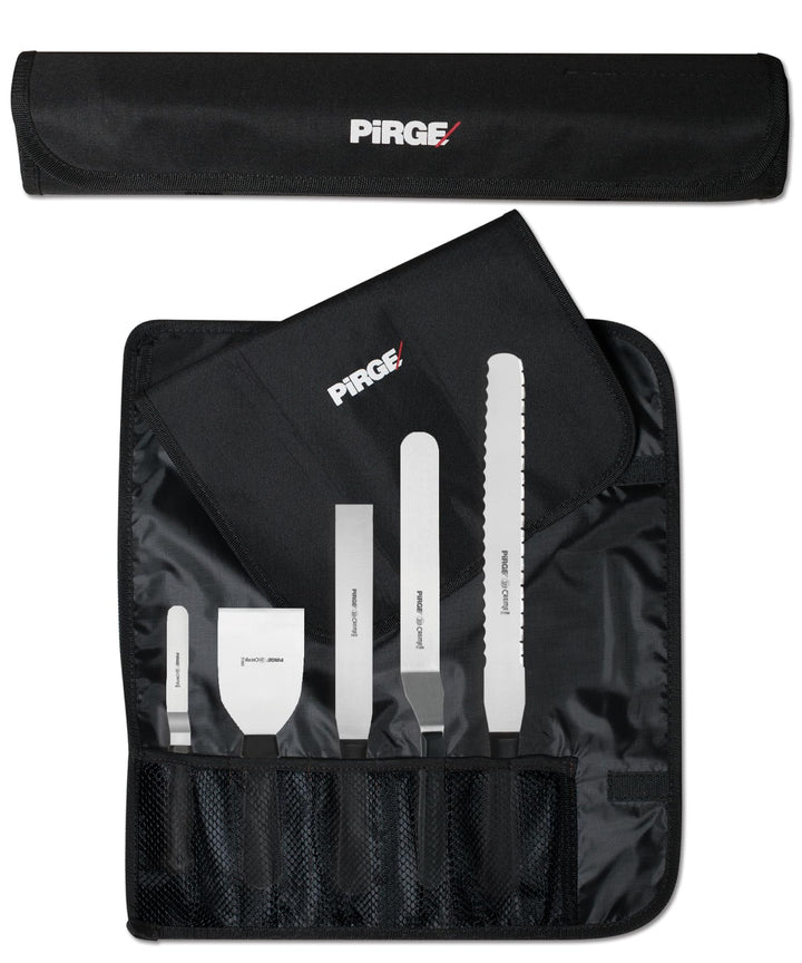 Pirge Creme Profi Gebäckwerkzeuge Set mit Tasche 6 Stück - Torten Winkelpalette Set - Konditormesser