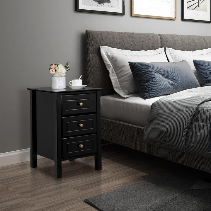 Yaheetech 2er Set Nachtschrank Nachtkommode Boxspringbett Nachttisch mit 3 Schublade Holz Sofatisch