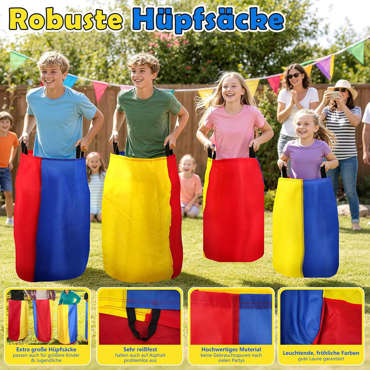 Outdoor Spiele Geburtstag Partyspiele für Erwachsene, Klettballspiel Klettball,Sackhüpfen Säcke, Sch