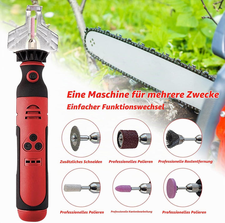 Elektrisches Kettensägen Schärfgerät,Kabellos USB Kettensägenschärfer Chainsaw Sharpener Mini Ketten