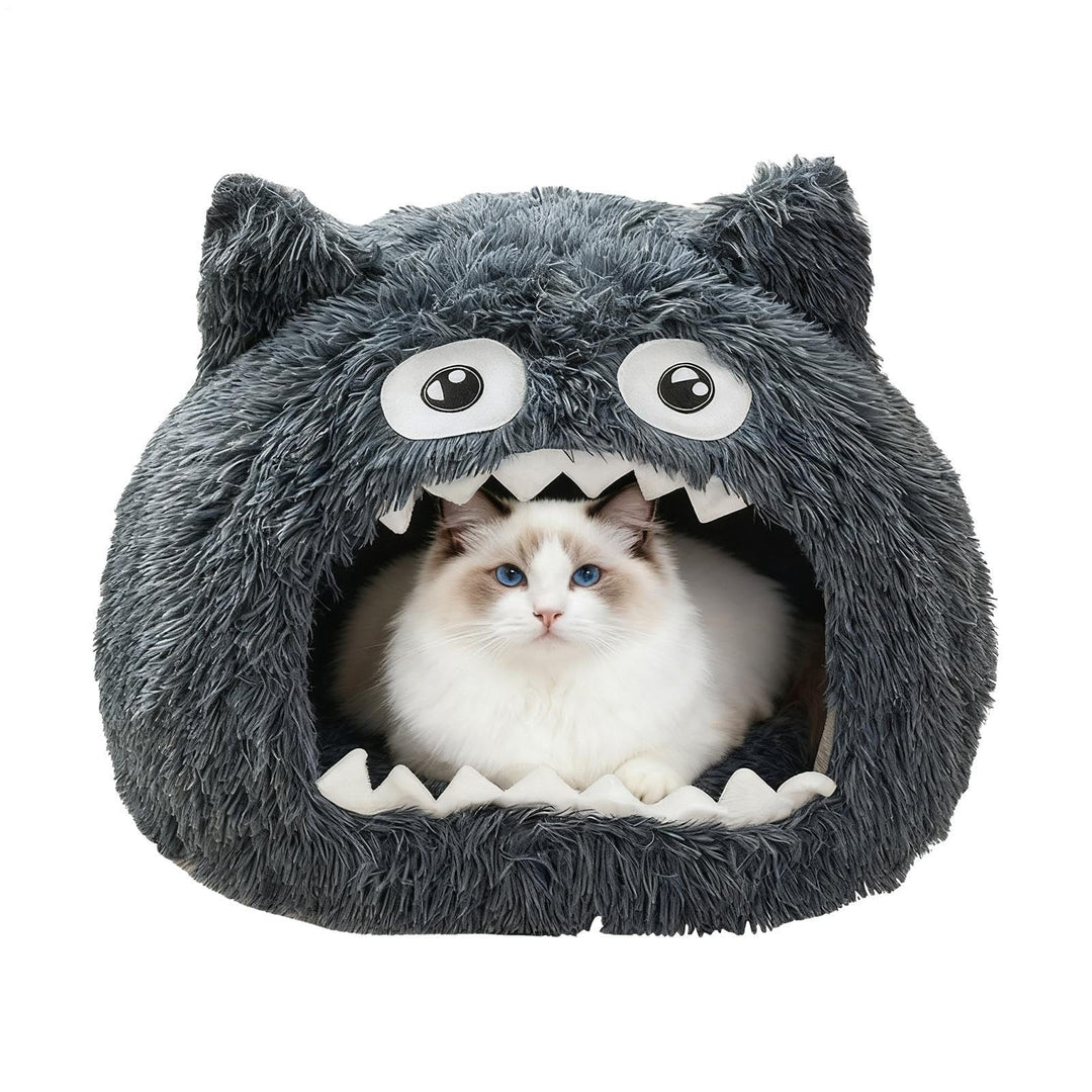 Generisch Abgedecktes Katzenbett Hausförmiges Design Mit Offenem Eingang | Waschbare Haustierhöhle M
