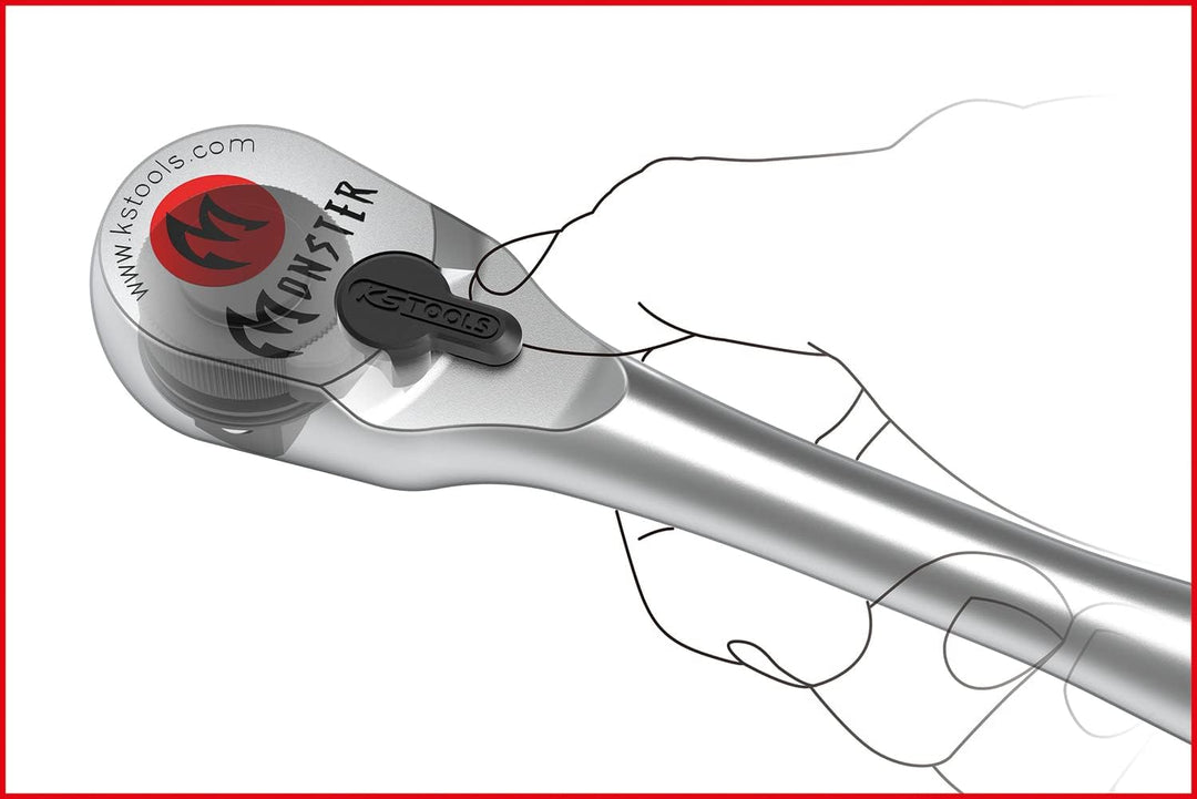 KS Tools 935.1295 1/2" Monster Umschaltknarre, lang, 100 Zahn