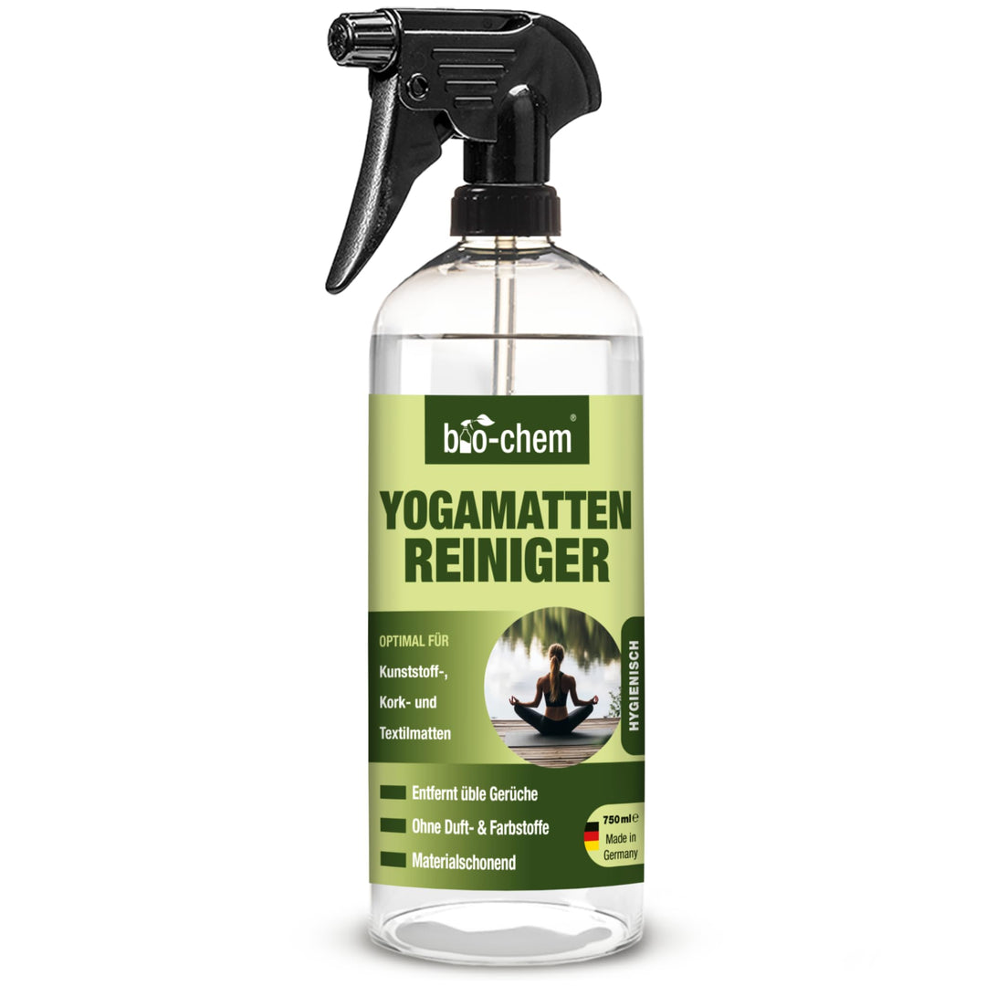 bio-chem Yogamatten-Reiniger - 750 ml - für Kunststoff- Kork und Textilmatten Sportmatten Bodenmatte
