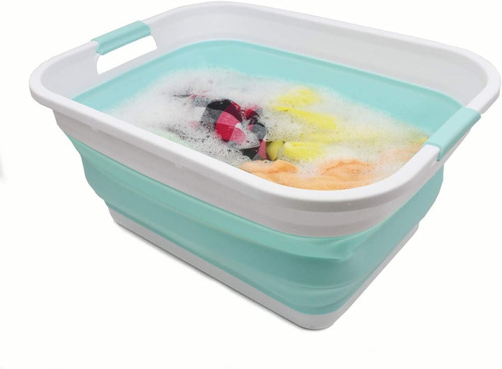 SAMMART 41L Collapsible Plastic Laundry Basket - Foldable Pop Up Storage Container/Organizer - Porta