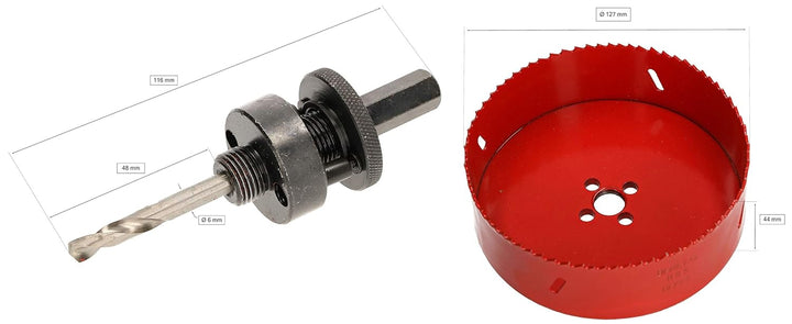 KOTARBAU Lochsäge 127 mm HSS mit Zentrierbohrer Lochfräse Bohrkrone Lochkreissäge Sägekranz für Meta