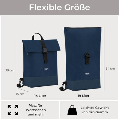 LARKSON Fahrradtaschen für Gepäckträger Damen & Herren Dunkelblau - Tammo Bike - 2 in 1 Fahrrad Tasc