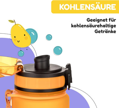 schmatzfatz Trinkflasche Kinder Auslaufsicher 0,5L, Sport Trinkflasche Schule zum Wandern & Fitnesss