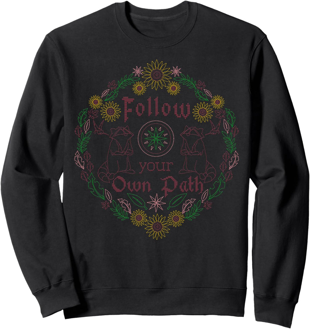 Disney Pocahontas Meeko Follow Your Own Path Cross Stitch Sweatshirt