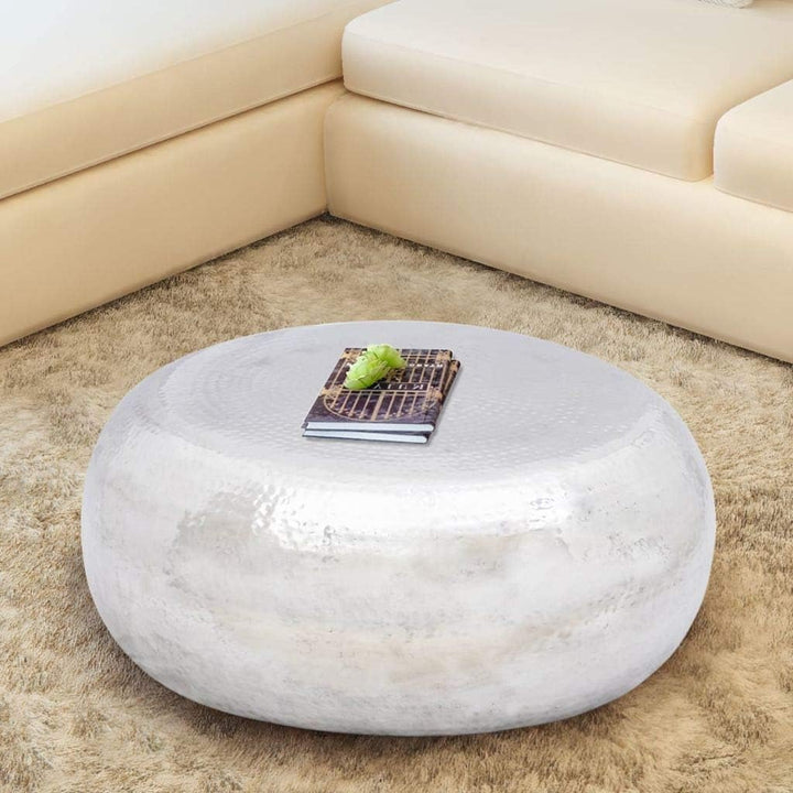 Festnight Couchtisch Beistelltisch Wohnzimmertisch aus Aluminium Kaffeetisch Aluminiumtisch 75 x 28