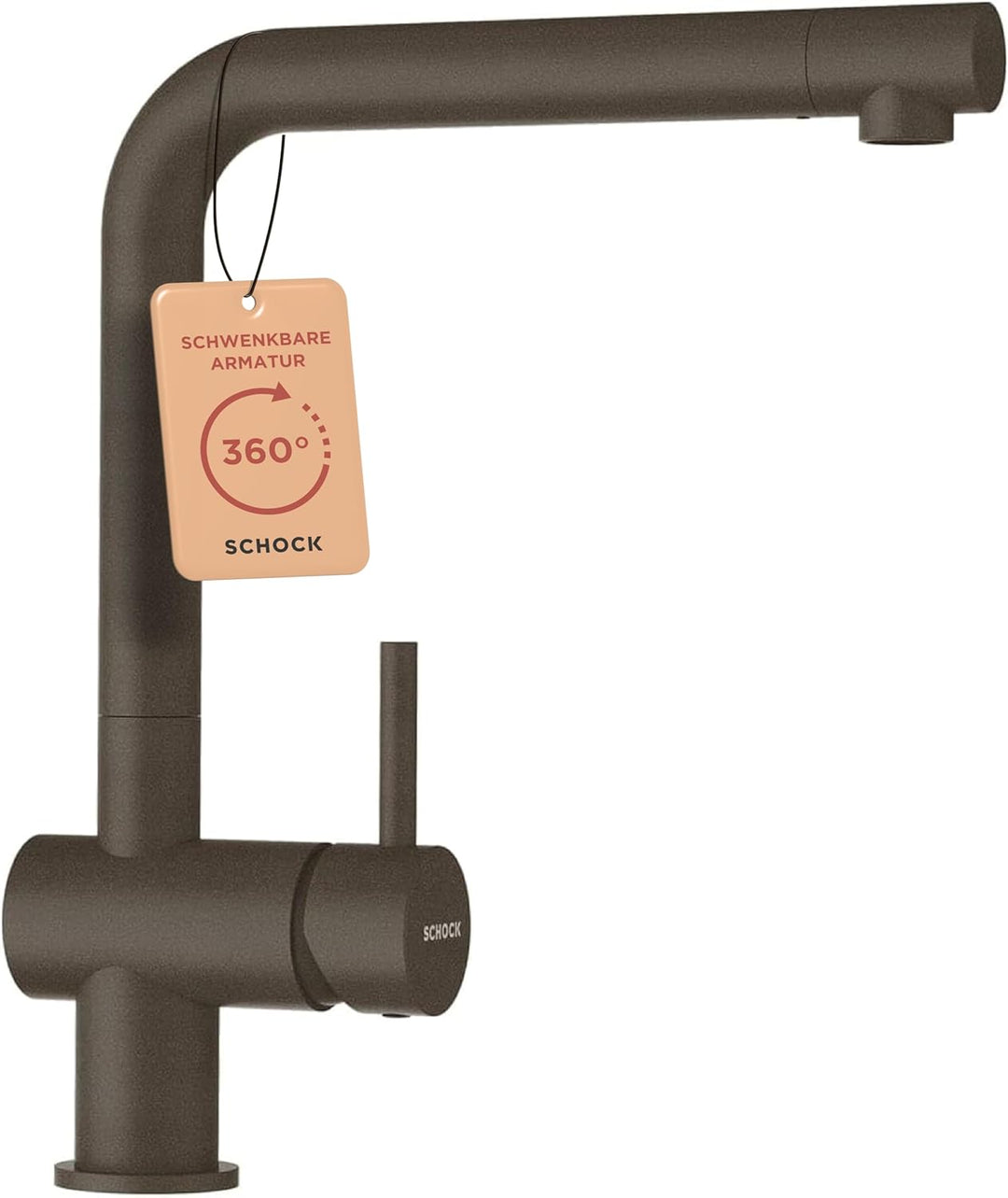 SCHOCK Küchenarmatur Epos Bronze – braune hochdruck Armatur mit Festauslauf und Standard Norm-Anschl