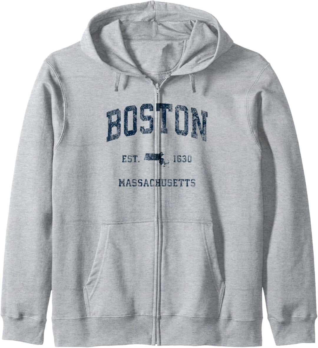 Boston Massachusetts MA Athletic Navy Sportdesign im Vintage-Stil Kapuzenjacke