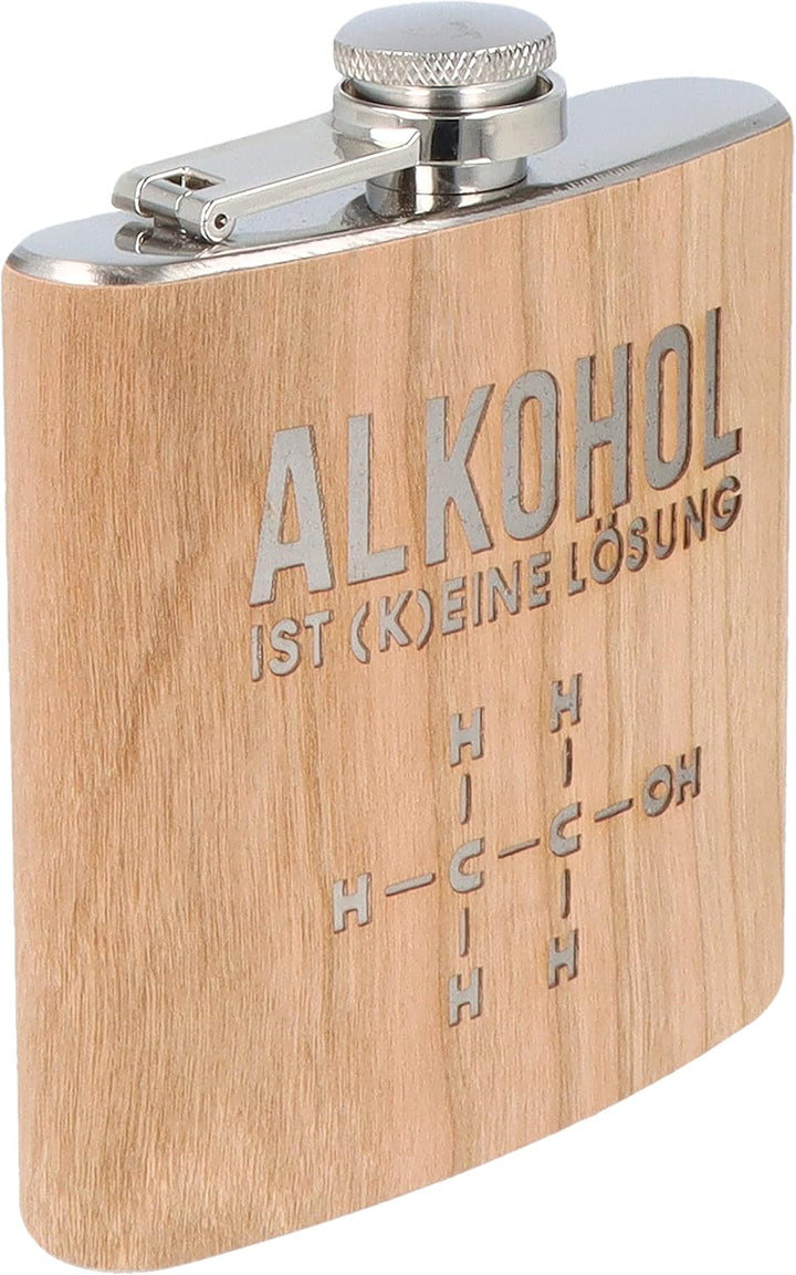 · Flachmann aus Edelstahl mit Gravur · Geschenke für Männer · Flachmann aus Holz · Geschenke für Fre