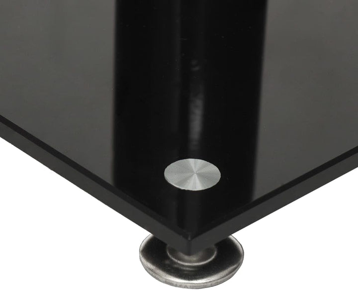 vidaXL Lautsprecher-Ständer 2 STK. Schwarz Hartglas 1 Säule 40 x 40 x 86 cm Schwarz, 40 x 40 x 86 cm