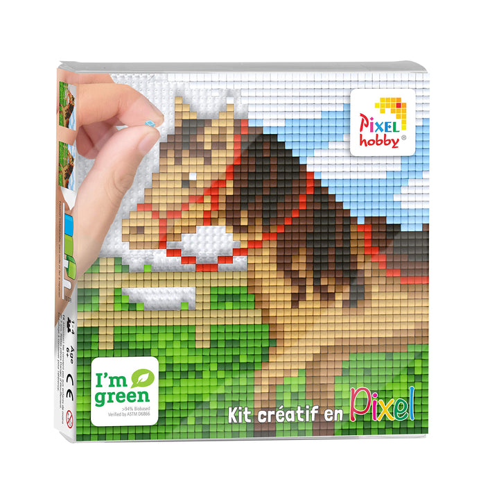 ZYZYZK Pixel Bild zum Basteln, 12 x 12 cm, Pferd auf der Wiese, PX44016