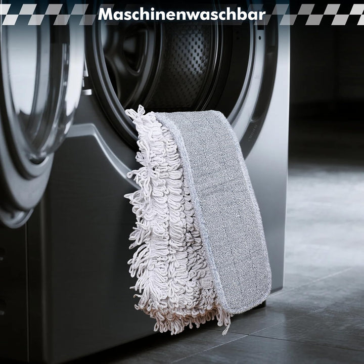Bodenwischer, 90cm Breit Wischmopp, Gross Wischer mit 2 Mikrofaser Pads und 1 Baumwolle Pad, Profess
