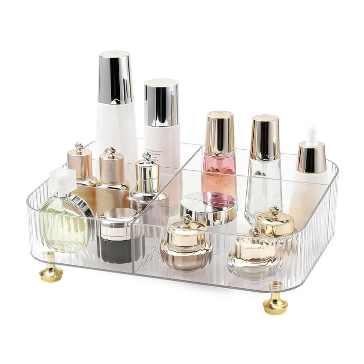 DASITON Make Up Kosmetik Organizer Acryl, 5 Fächer Schmink Aufbewahrung für Pinsel, Lippenstift, Par