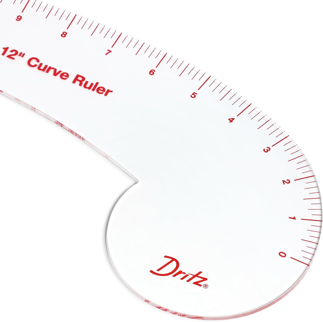 Dritz Curve Ruler Gebogenes Lineal, Acryl, farblos, 12 Inches, Gebogenes Lineal