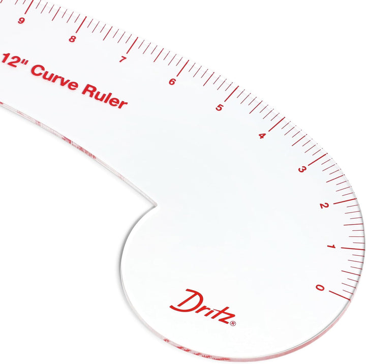 Dritz Curve Ruler Gebogenes Lineal, Acryl, farblos, 12 Inches, Gebogenes Lineal