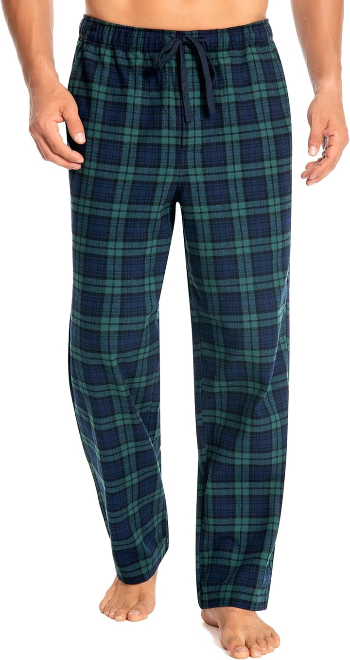 Nutria Herren Pyjamahose aus Flanell, 100% Baumwolle Kariert Weiche Schlafanzughose Warm Loungehose
