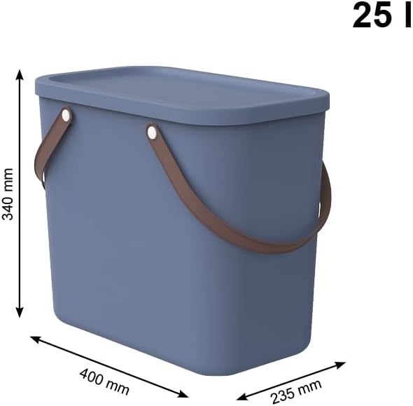 Rotho Albula Aufbewahrungsbox 25l mit Deckel, Kunststoff, Blau, Nicht zutreffend, Blau