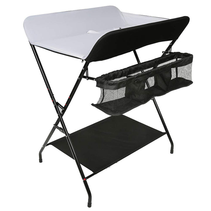 OHMG Baby Wickelkombi Klappbare Wickelkommode,Wickeltisch mit Rollen,Mobiler Wickeltisch mit Wickela