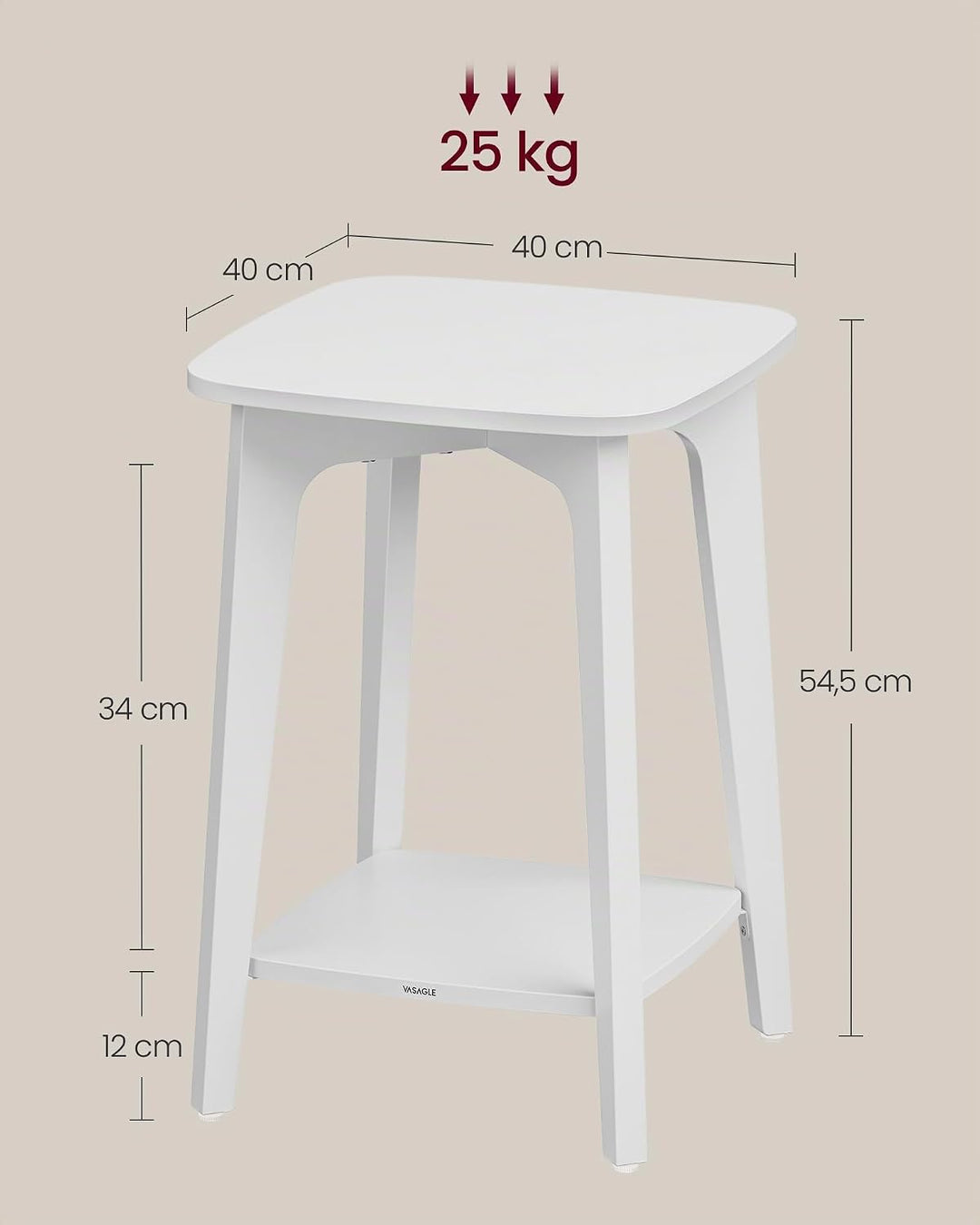 VASAGLE MAEZO Kollektion - Beistelltisch, Kleiner Tisch, Sofatisch eckig, Couchtisch klein, Nachttis