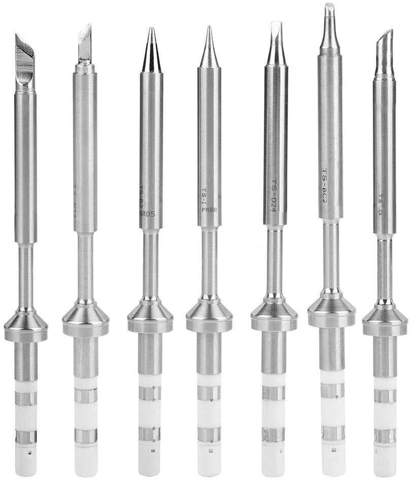 Broco TS100 Lötspitze,7pcs Mini Edelstahl Lötspitzen Ersatz for TS100 Lötkolben 7 Typen TS-K TS-KU T