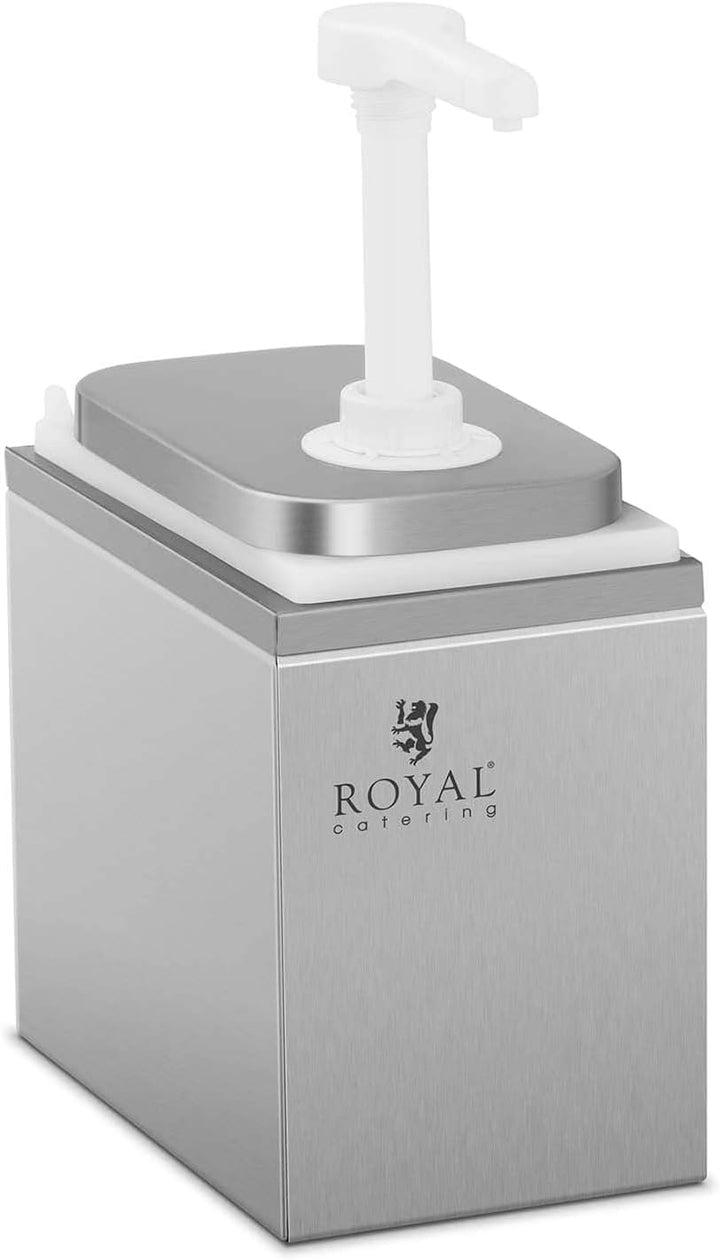 Royal Catering RCDI-2L Saucenspender Pumpstation Pumpspender Senfspender Dosierspender 1 Pumpen 1 L,